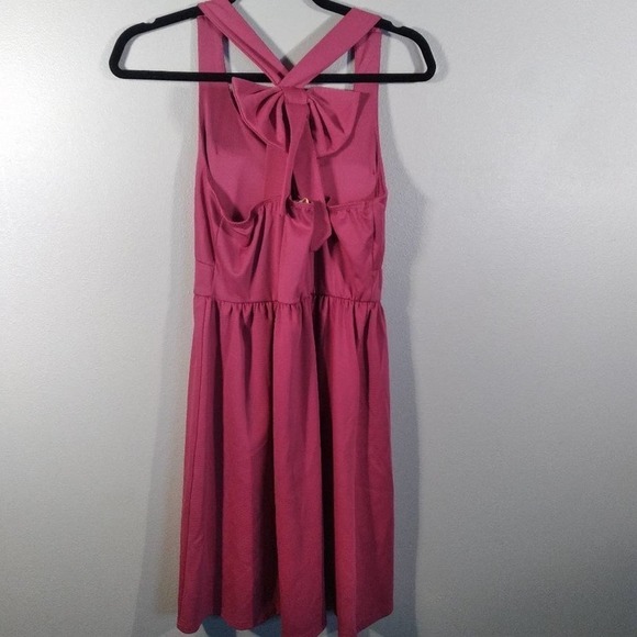 ModCloth Yellow Star Pleated Bow Back Dress Large - Picture 5 of 9